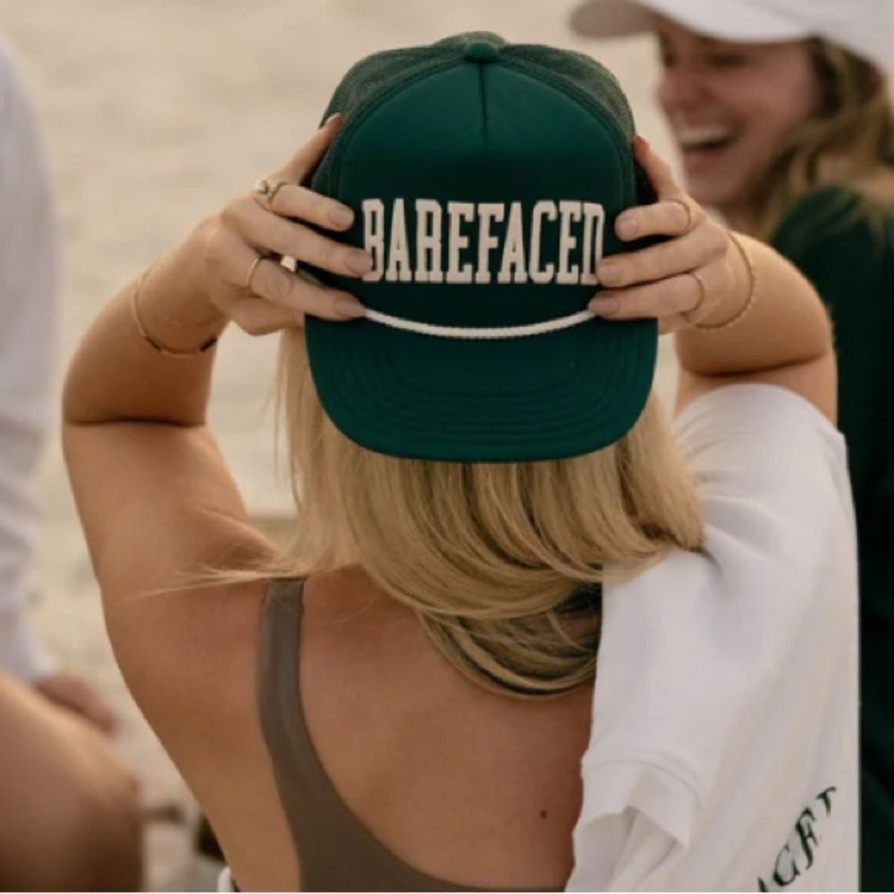 Barefaced Varisty Trucker Hat Green NWOT
